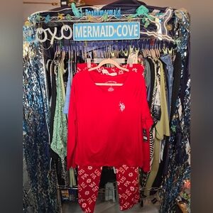 #0193 NWT 1X(BEST FIT XL) US POLO ASSN 2 Pc PJ Set: 23-27"Ptp 17.75-24"Waist